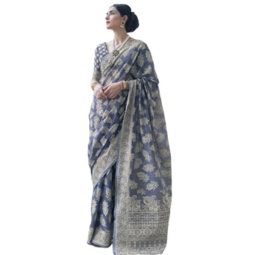 SWORNOF Women's Lucknowi Sarees